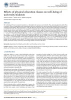 Effects of physical education classes on well-being of university students